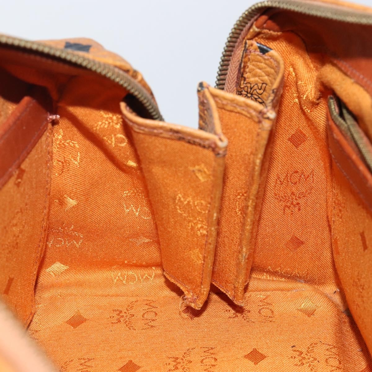 MCM Visetos Handbag Canvas and Leather