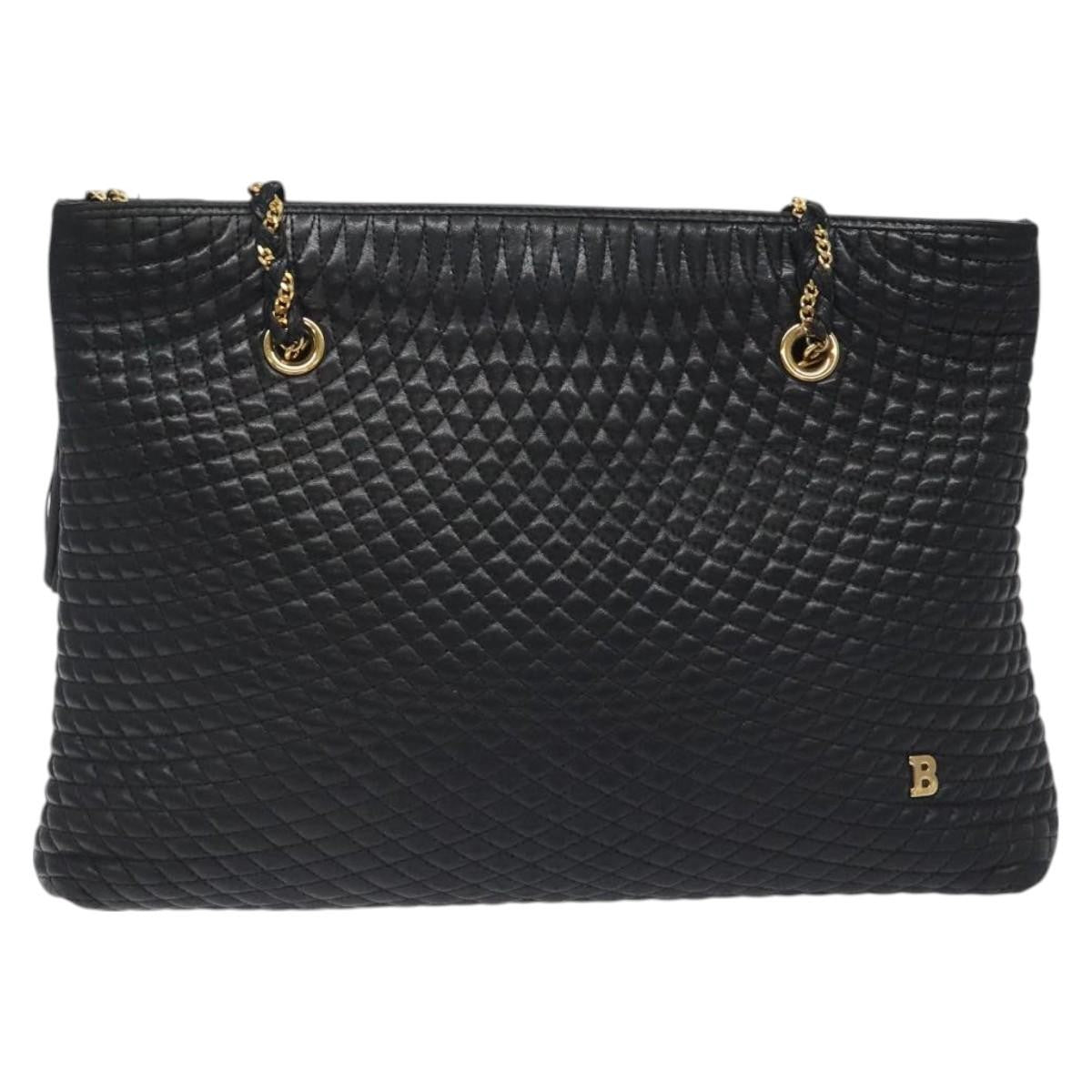 Bally Vintage Chain Shoulder Bag Quilted Leather