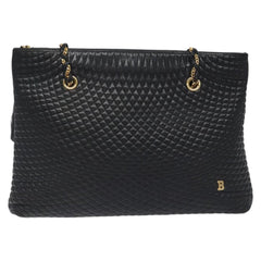 Bally Vintage Chain Shoulder Bag Quilted Leather