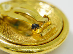 Chanel Vintage Round CC Clip-On Earrings Metal