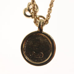 Christian Dior CD Round Pendant Necklace Metal and Crystals