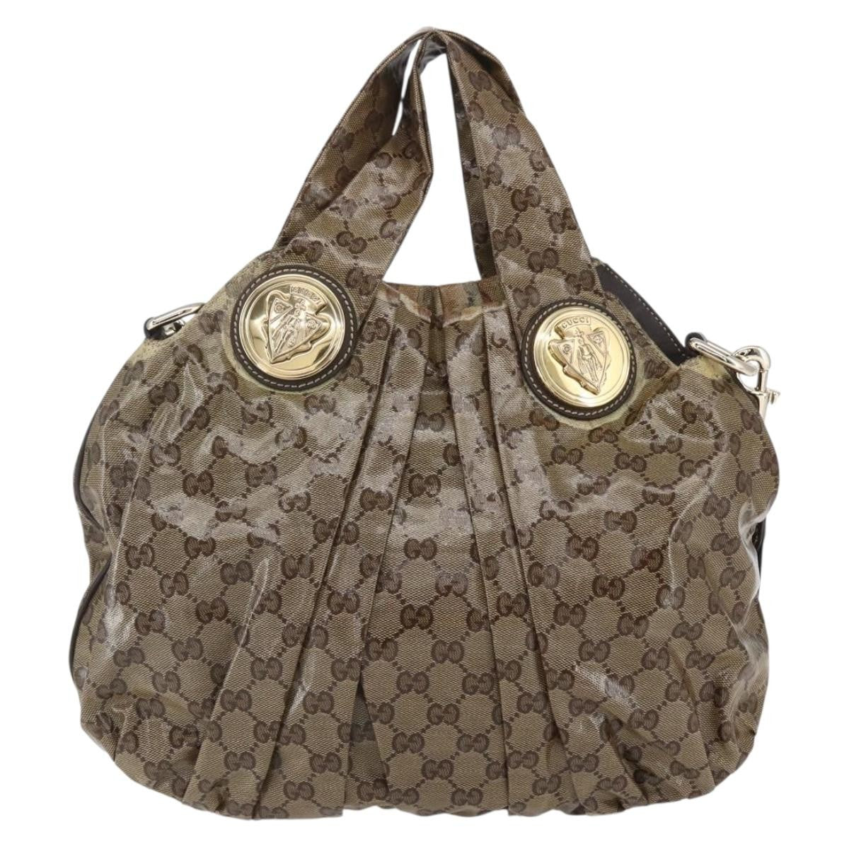 Gucci Hysteria Convertible Top Handle Bag GG Coated Canvas