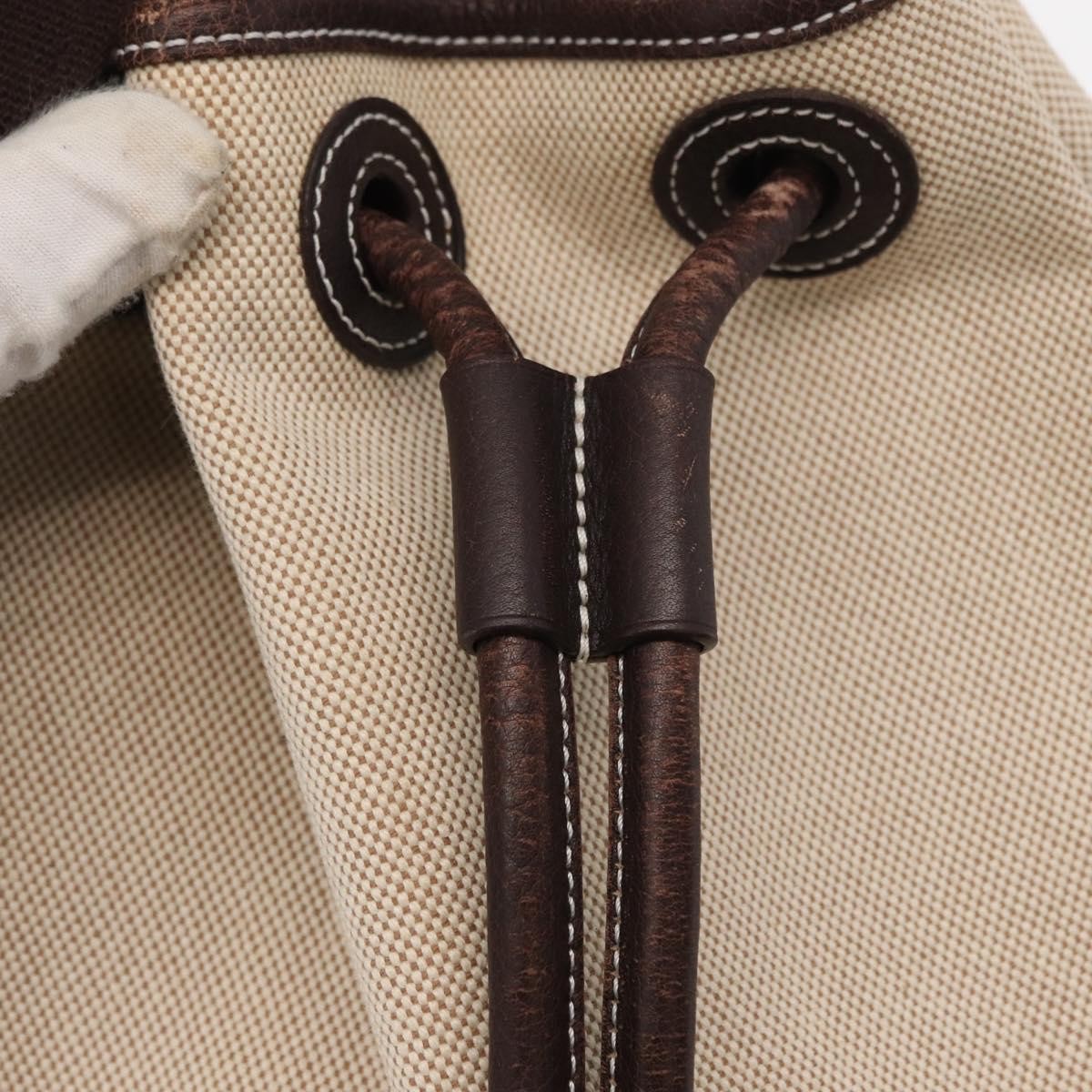 Hermes Sac Marin Recif Drawstring Bag Toile with Leather