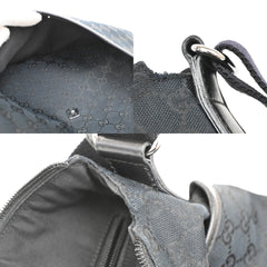 Gucci Zip Messenger Bag GG Canvas with Perforated Leather