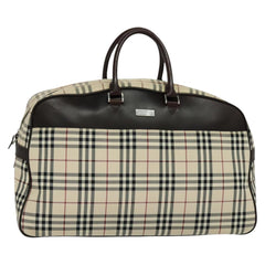 Burberry Vintage Zip Around Duffle Bag House Check Canvas