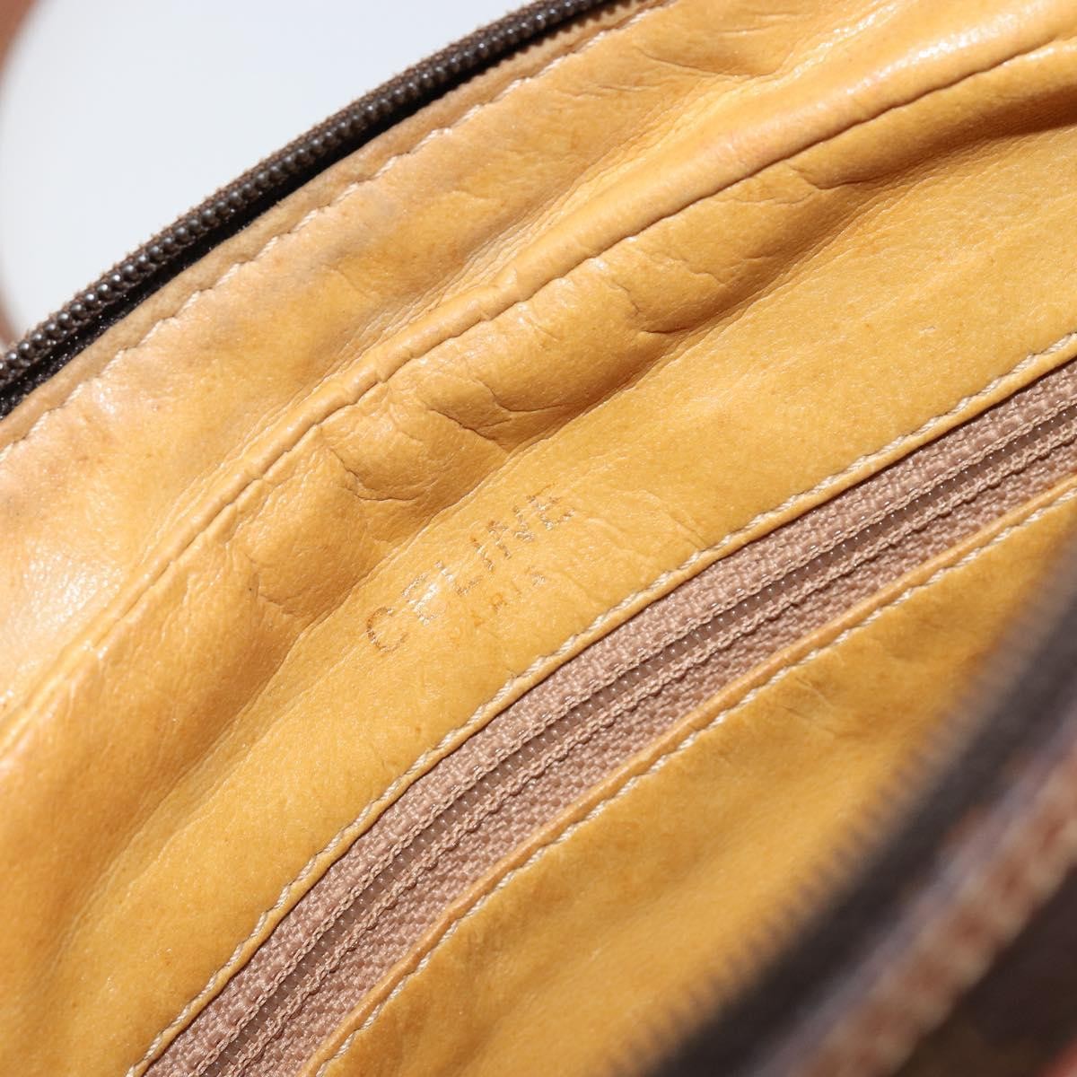 Celine Vintage Macadam Shoulder Bag Canvas and Leather