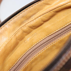 Celine Vintage Macadam Shoulder Bag Canvas and Leather