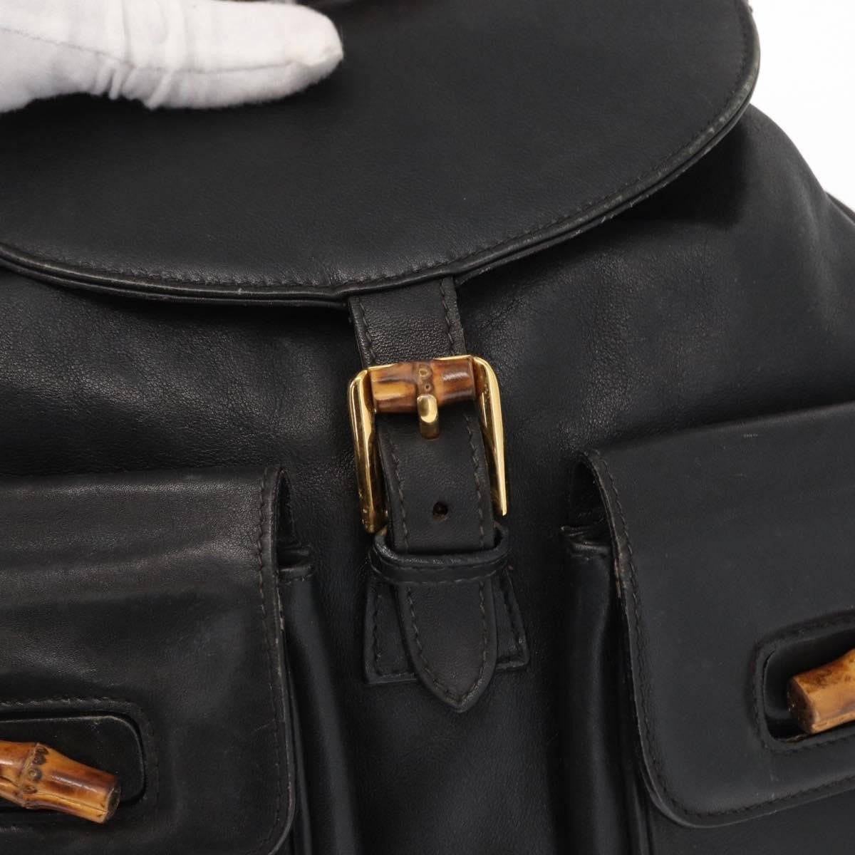 Gucci Vintage Bamboo Backpack Leather