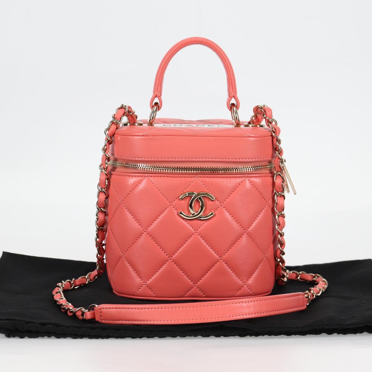 Chanel Classic Top Handle Vanity Case with Chain Quilted Lambskin