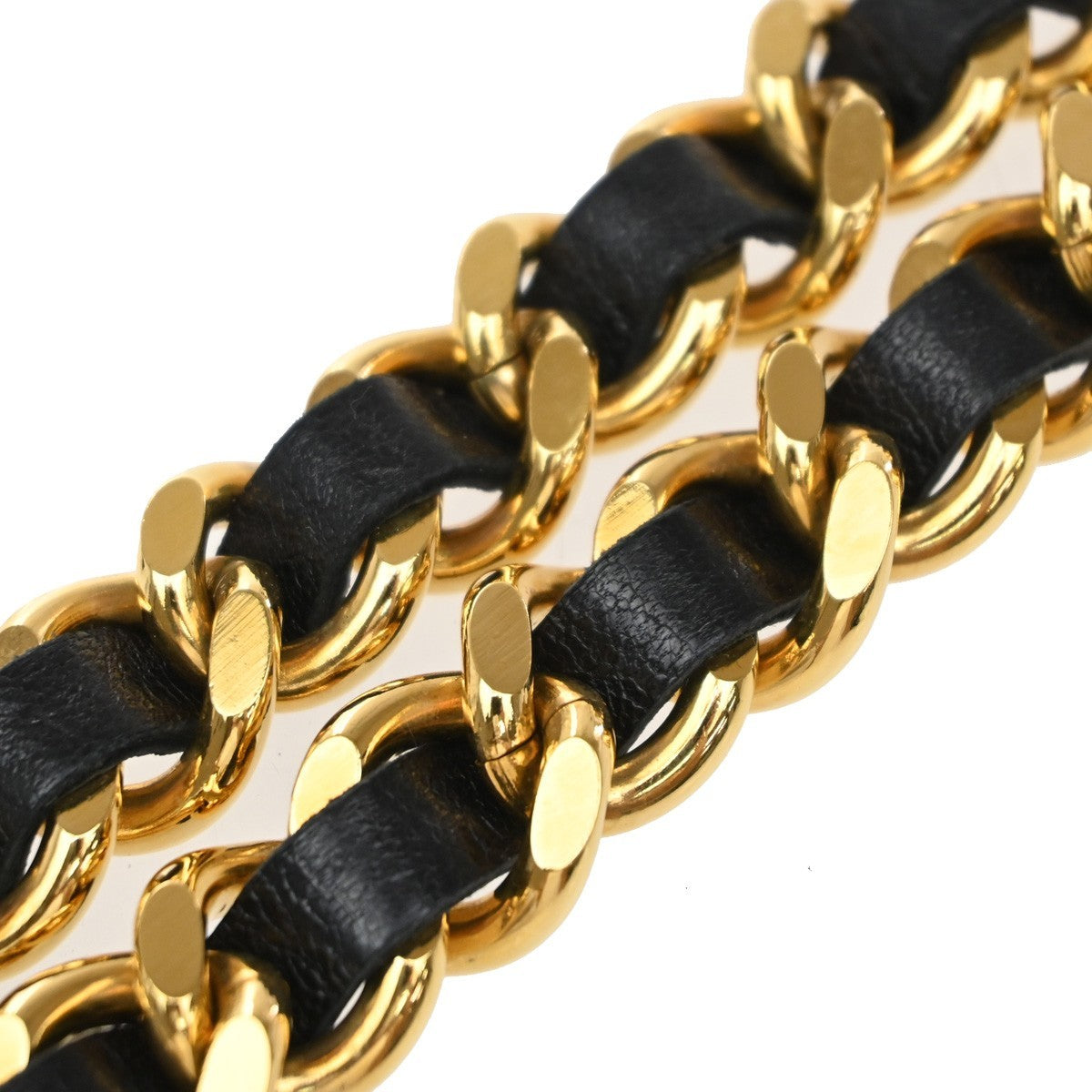 Chanel Vintage Medallion Chain Belt Metal and Leather