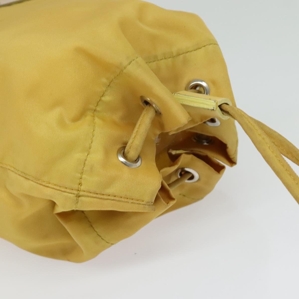 Prada Drawstring Wristlet Bucket Bag Tessuto