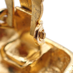 Chanel Square CC Symbols Clip-On Earrings Metal