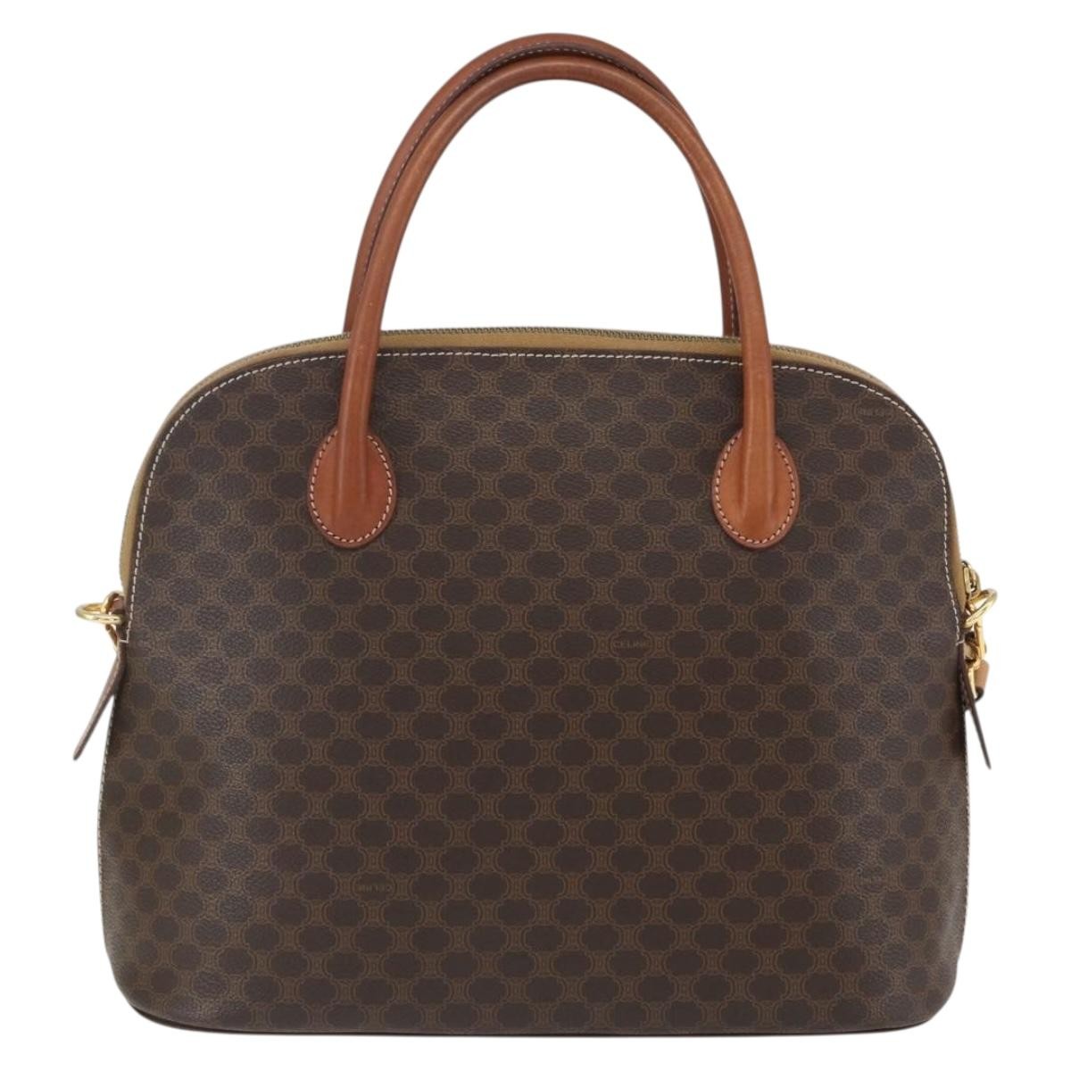 Celine Vintage Macadam Handbag Canvas and Leather