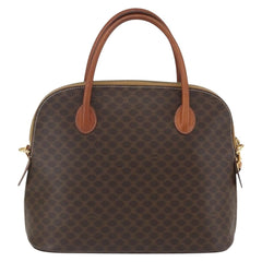Celine Vintage Macadam Handbag Canvas and Leather