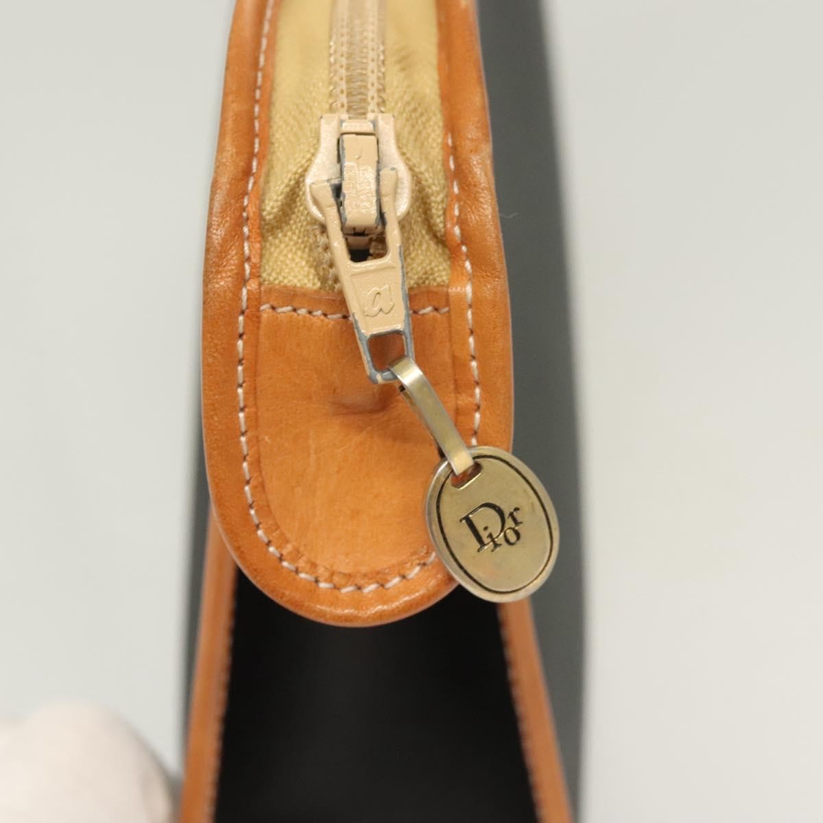 Christian Dior Vintage Zip Pochette Canvas and leather