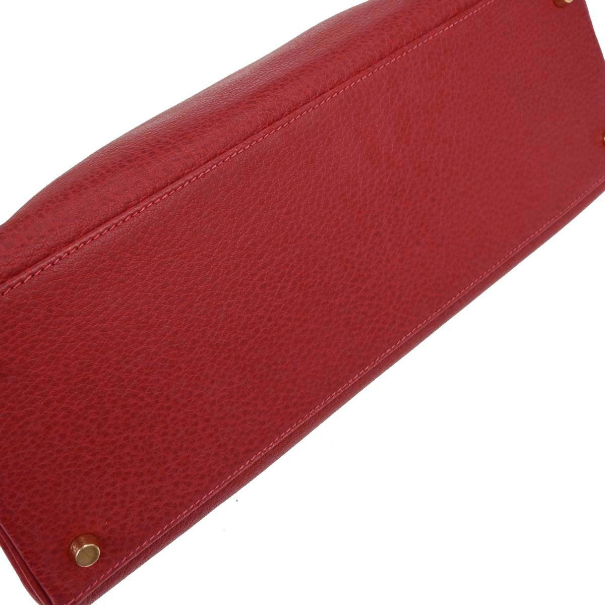 Hermes Kelly Handbag Red Ardennes with Gold Hardware
