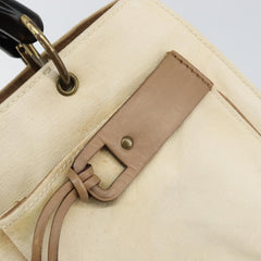 Gucci Bamboo Front Pocket Tote Canvas