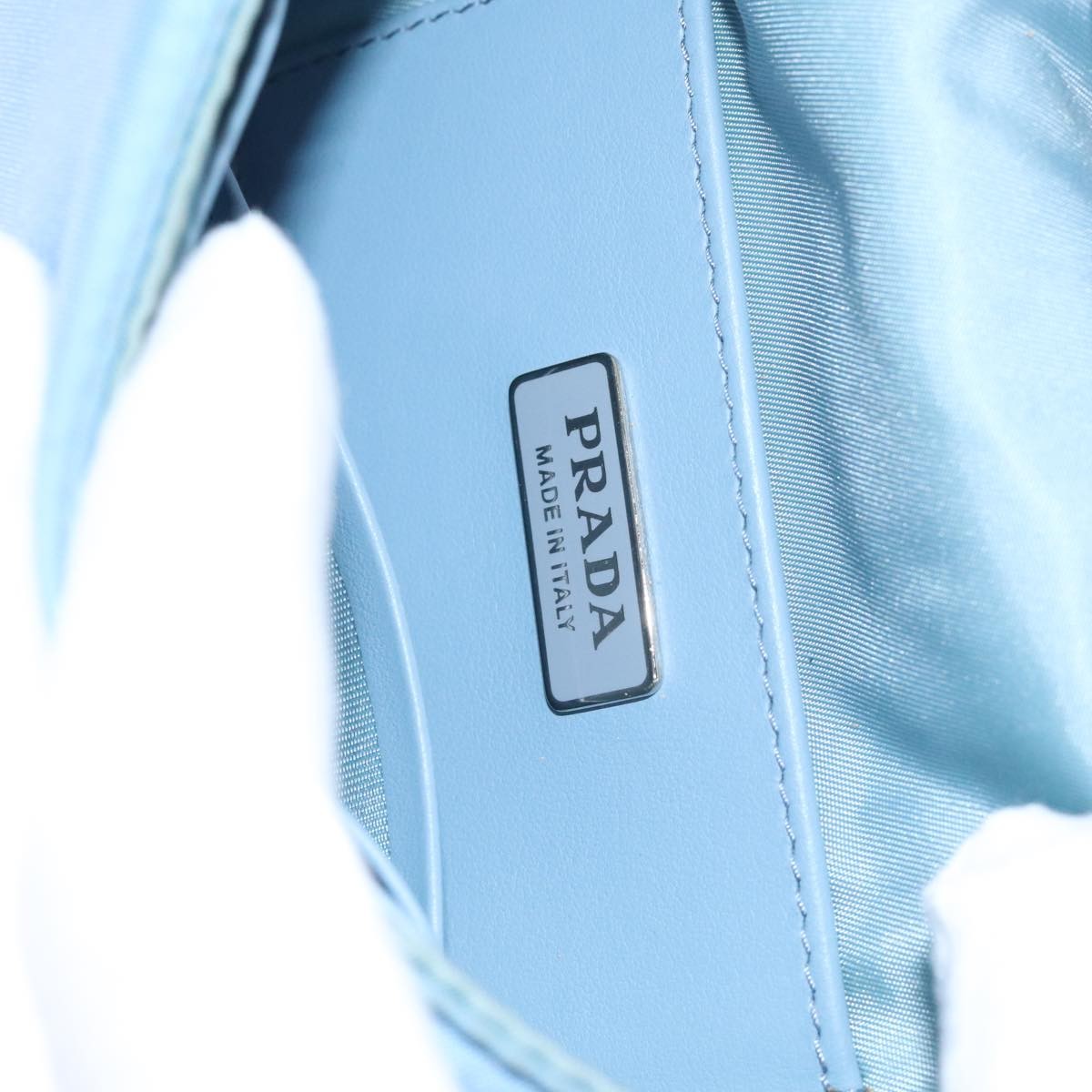 Prada Etiquette Flap Bag Studded Tessuto