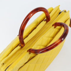 Chanel Vintage CC Resin Pocket Tote Quilted Leather