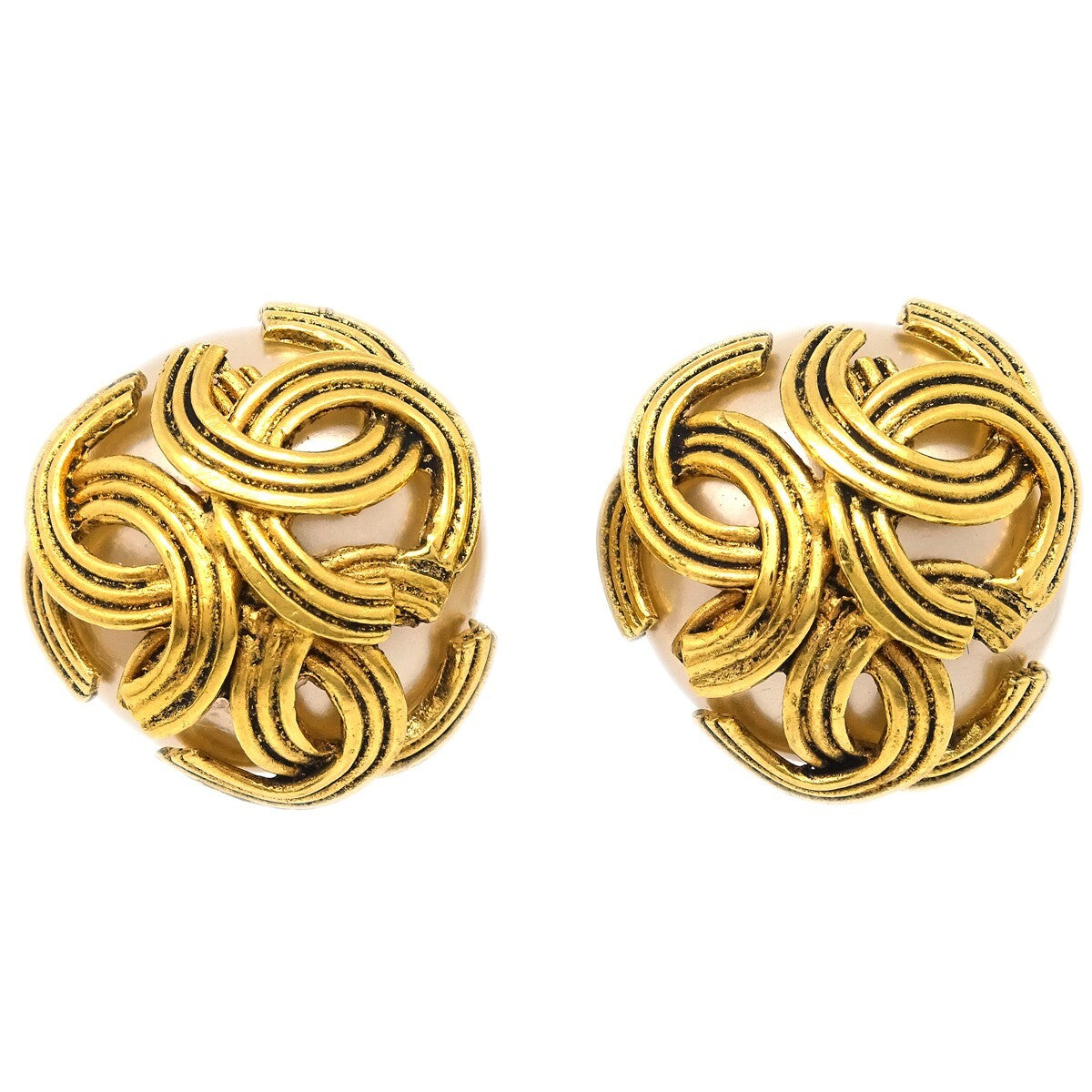Chanel Vintage Triple cc earrings Metal
