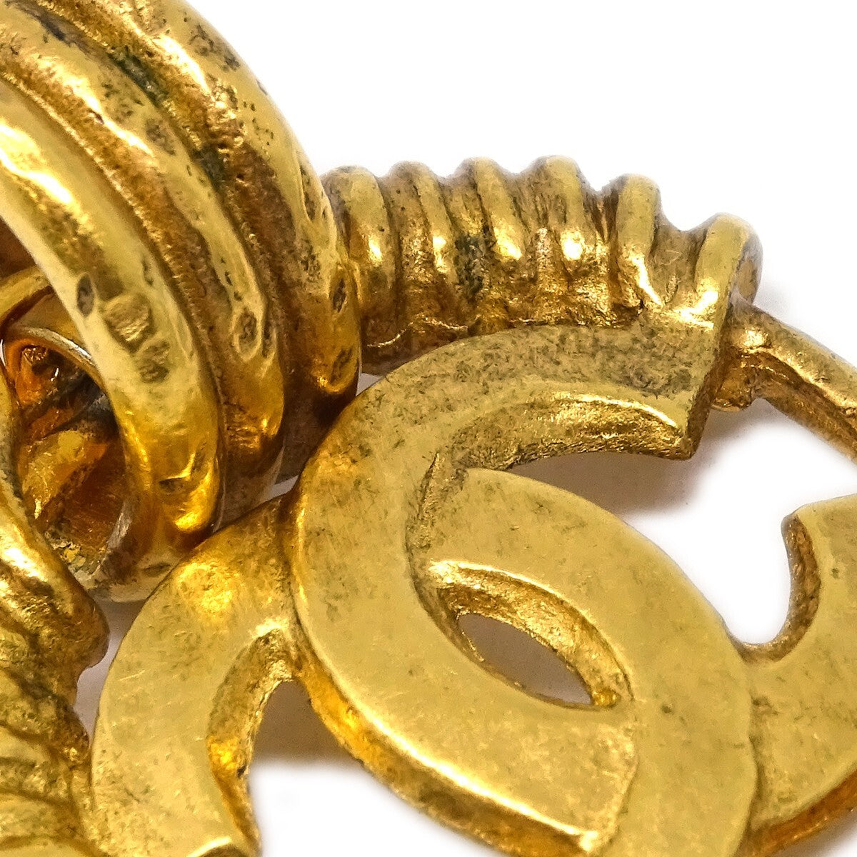 Chanel Vintage CC Earrings Metal