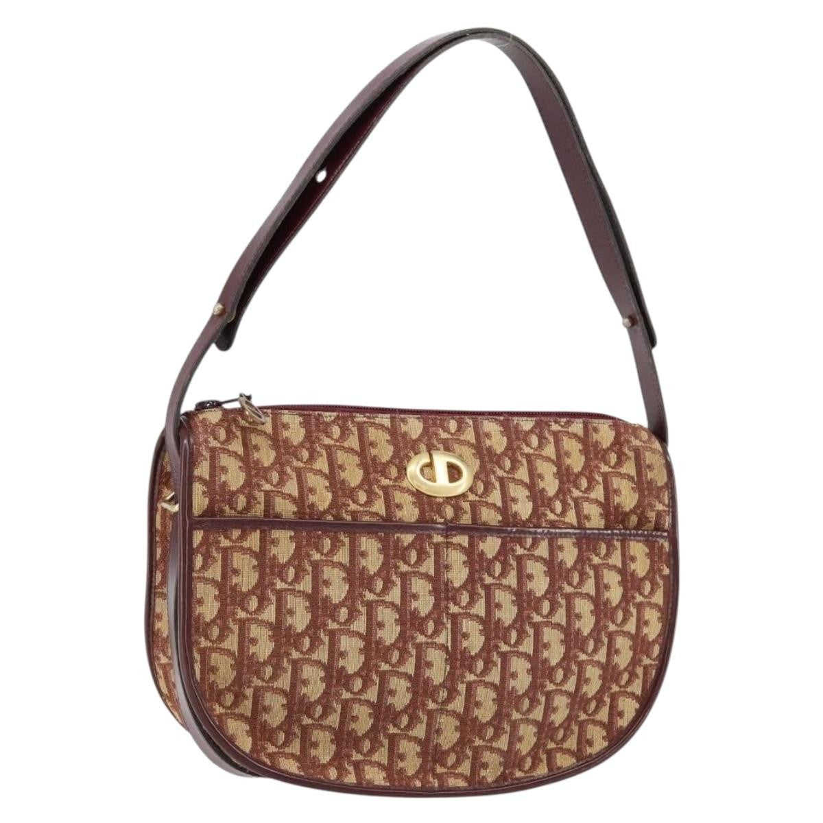 Christian Dior Vintage Trotter Shoulder Bag Canvas