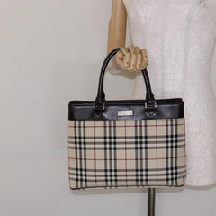 Burberry Nova Check Tote Canvas and Leather