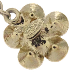 Chanel Flower CC Drop Earrings Metal and Crystals