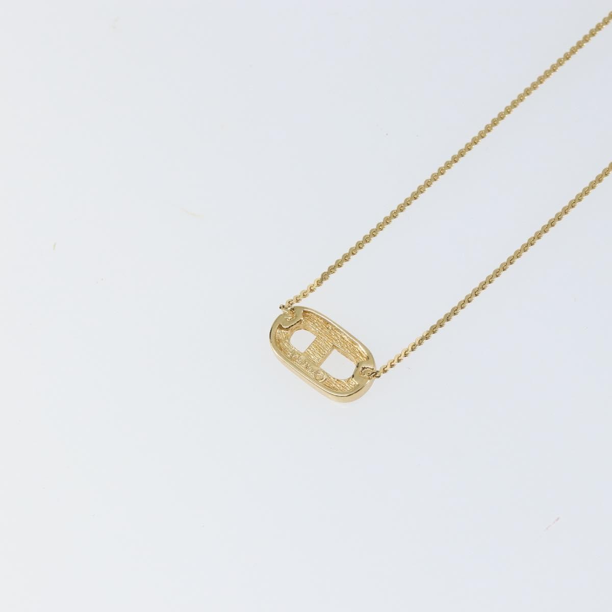 Christian Dior CD Pendant Necklace Metal and Crystals