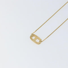 Christian Dior CD Pendant Necklace Metal and Crystals