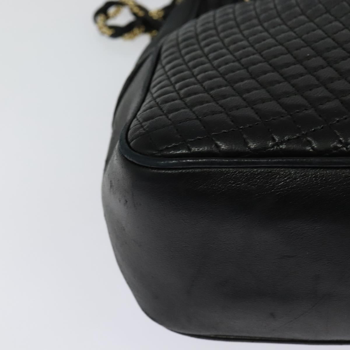 Bally Vintage Chain Shoulder Bag Quilted Leather