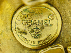 Chanel Vintage Round CC Clip-On Earrings Metal