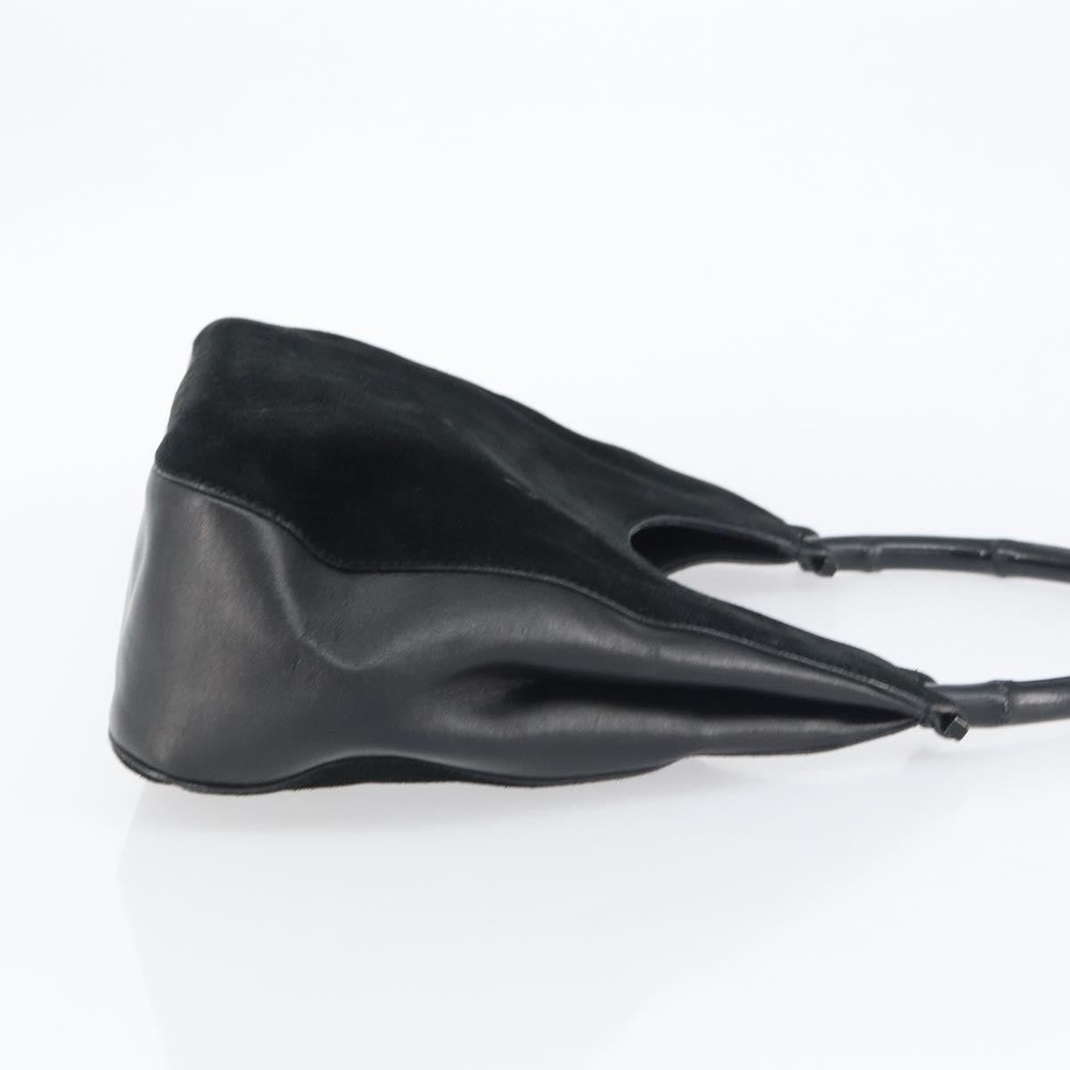 Gucci Vintage Bamboo Handle Bag Suede