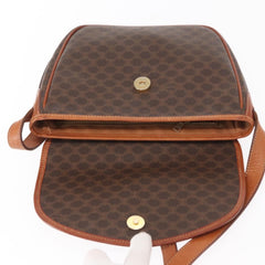 Celine Vintage Macadam Shoulder Bag Canvas and Leather