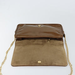 Bally Vintage Chain Shoulder Bag Quilted Patent leather