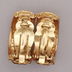 Chanel Vintage CC Round Drop Clip-On Earrings Metal