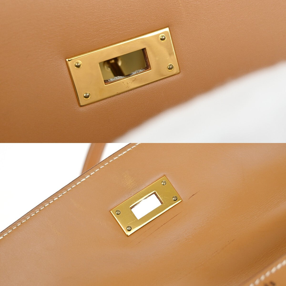 Hermes Kelly Handbag Brown Chamonix with Gold Hardware