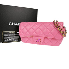 Chanel Classic Sunglasses Case with Chain Quilted Lambskin with Rainbow Hardware