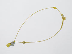 Louis Vuitton Nanogram Name Tag Pendant Necklace Metal