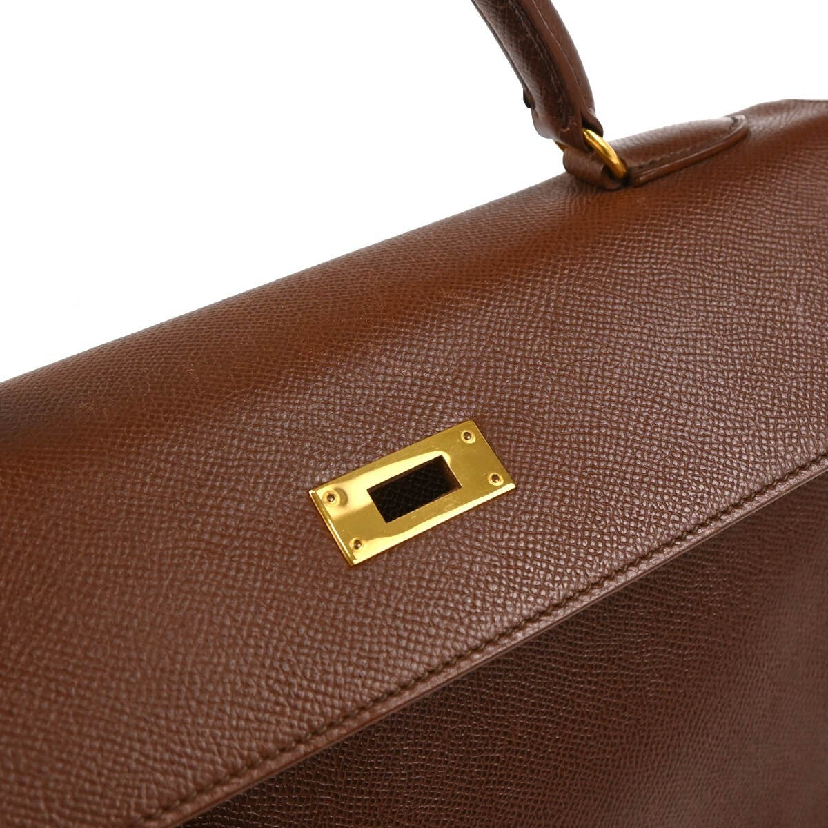 Hermes Kelly Handbag Brown Courchevel with Gold Hardware
