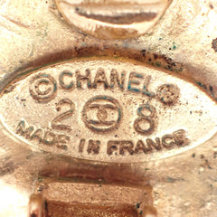 Chanel Vintage CC Round Button Clip-On Earrings Metal