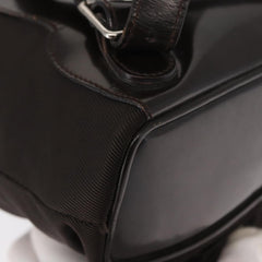 Gucci Vintage Bamboo Backpack Nylon and Patent Leather