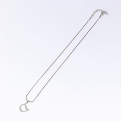 Christian Dior D logo Pendant Necklace Metal