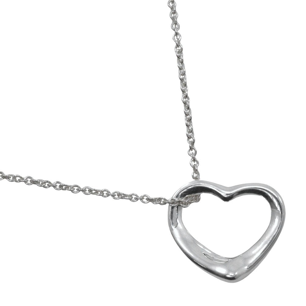 Tiffany & Co. Elsa Peretti Open Heart Pendant Necklace silver