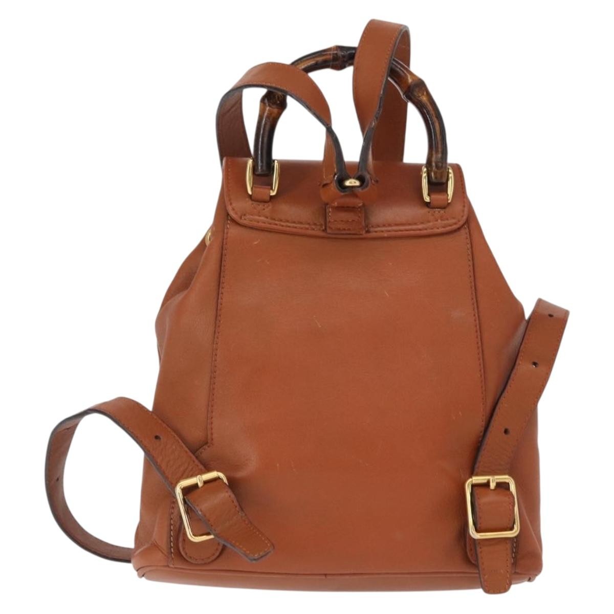 Gucci Vintage Bamboo Backpack Leather