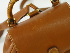 Gucci Vintage Bamboo Backpack Leather