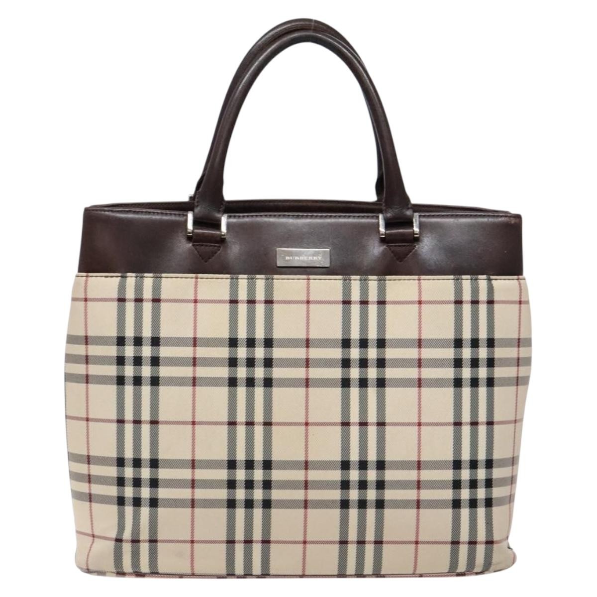 Burberry Nova Check Tote Canvas and Leather