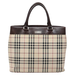 Burberry Nova Check Tote Canvas and Leather