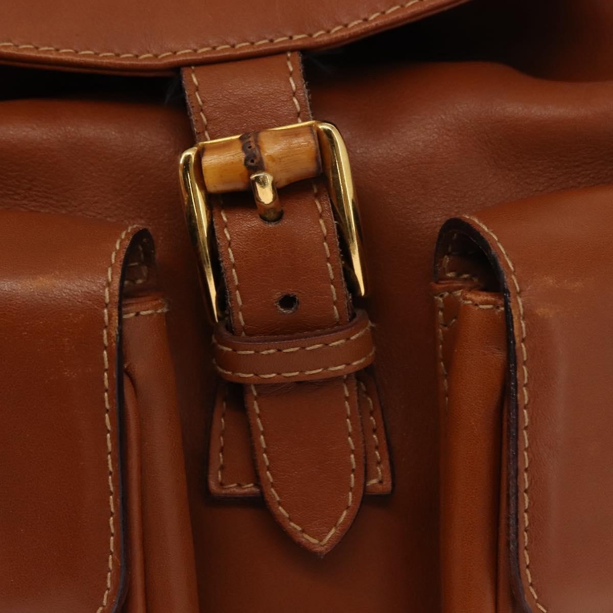 Gucci Vintage Bamboo Backpack Leather