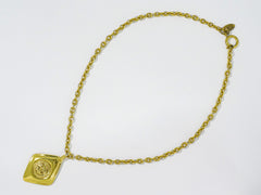 Chanel Vintage CC Pendent Necklace Plated Metal